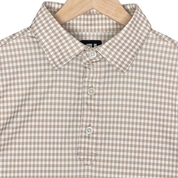 FootJoy Other - Footjoy Polo Mens Medium Gingham Print Performance Stretch Golf Shirt Neutral